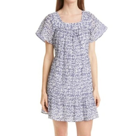 Rails ~ new ~ Valentina Ruffle Hem Crinkle Dress in Navy Camellia size Small - Picture 16 of 16